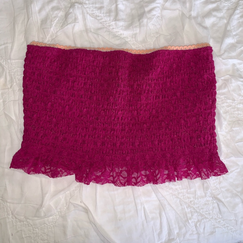 Cute ruched Lacey tube top